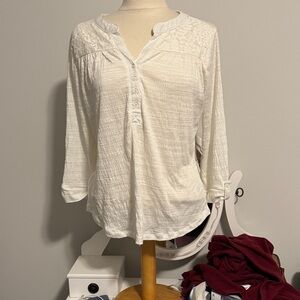 Carolyn Taylor Cream Textured Blouse